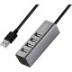 Hoco HB1 USB 2.0 4 Port Hub with USB-A Connection & Charging Port Gray  ΚΑΛΩΔΙΑ