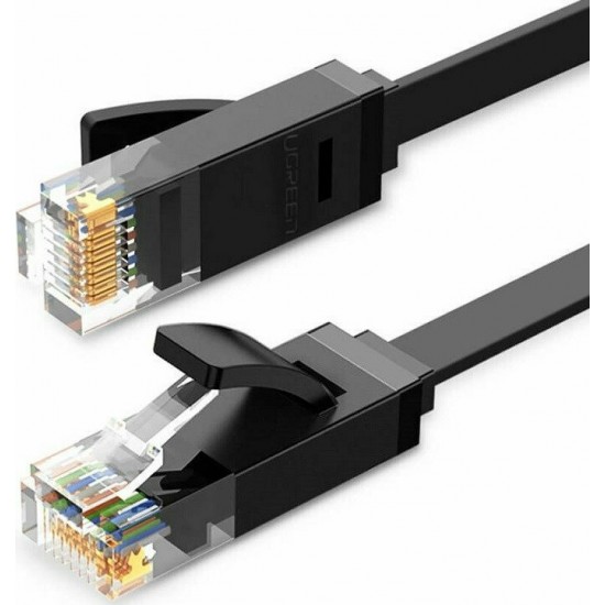 Ugreen Flat U/UTP Cat.6 Καλώδιο Δικτύου Ethernet 8m Μαύρο ACCESORIES