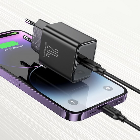 Joyroom Φορτιστής Χωρίς Καλώδιο με Θύρα USB-C 20W Power Delivery Μαύρος (JR-TCF06) ACCESORIES