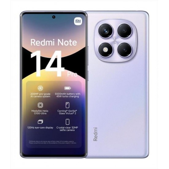 Xiaomi Redmi Note 14 Pro 4G Dual SIM (8GB/256GB) Aurora Purple ΚΙΝΗΤΑ ΤΗΛΕΦΩΝΑ