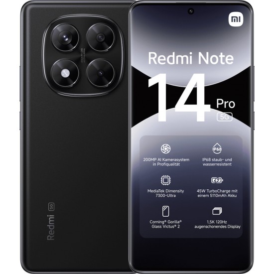 Xiaomi Redmi Note 14 Pro 5G Dual SIM (8GB/256GB) Midnight Black ΚΙΝΗΤΑ ΤΗΛΕΦΩΝΑ