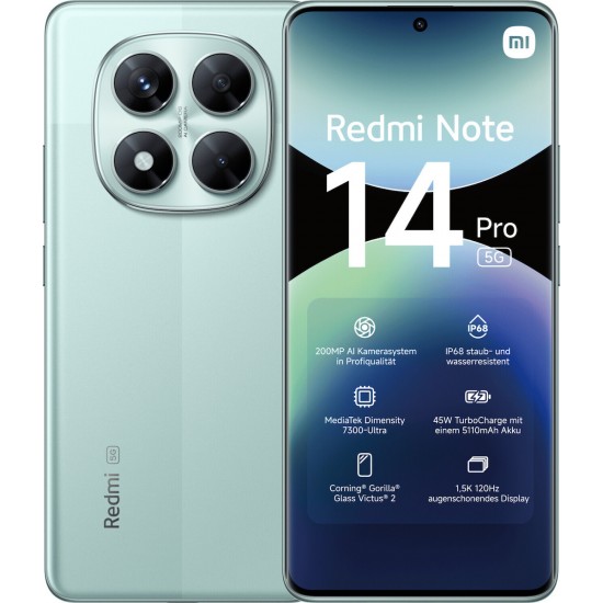 Xiaomi Redmi Note 14 Pro 5G Dual SIM (8GB/256GB) Coral Green ΚΙΝΗΤΑ ΤΗΛΕΦΩΝΑ