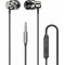 Ακουστικά Dudao in-ear με χειριστήριο και μικρόφωνο mini jack 3,5 mm ασημί (X10 Pro silver)