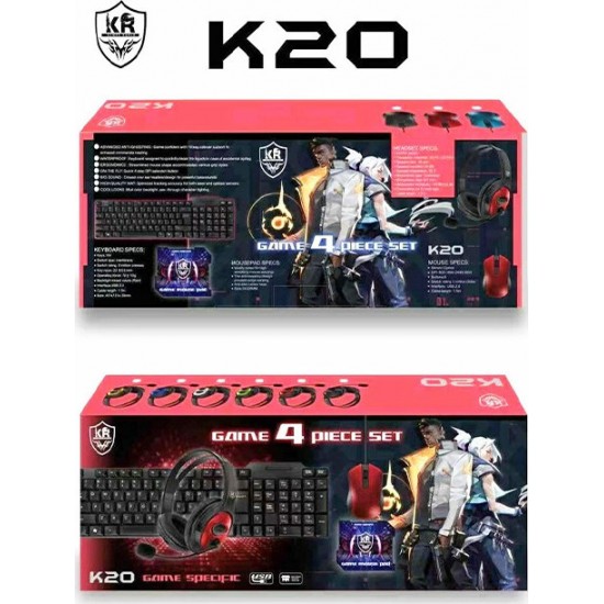 KR Game Set K20 Σετ Gaming Πληκτρολόγιο & Ποντίκι (Αγγλικό US) ΠΕΡΙΦΕΡΕΙΑΚΑ Η/Υ