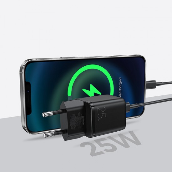 Joyroom Small Fast USB Type C PD Charger 25W EU Plug Black (L-P251) ACCESORIES