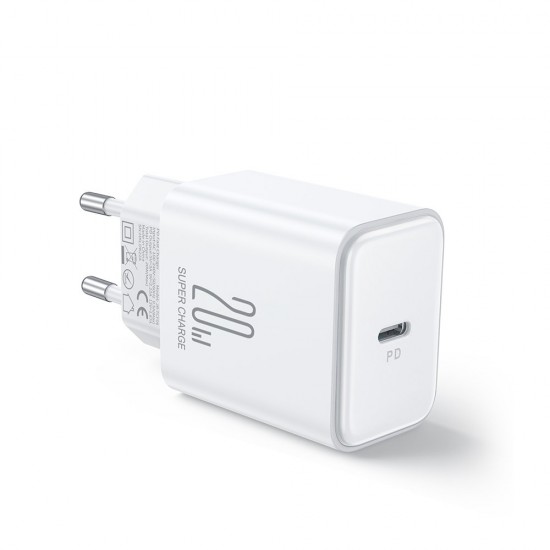Joyroom Φορτιστής με Θύρα USB-C και Καλώδιο Lightning 20W Power Delivery Λευκός (JR-TCF06) ACCESORIES