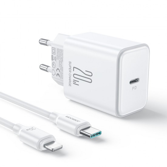 Joyroom Φορτιστής με Θύρα USB-C και Καλώδιο Lightning 20W Power Delivery Λευκός (JR-TCF06) ACCESORIES