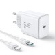 Joyroom Φορτιστής με Θύρα USB-C και Καλώδιο Lightning 20W Power Delivery Λευκός (JR-TCF06) ACCESORIES