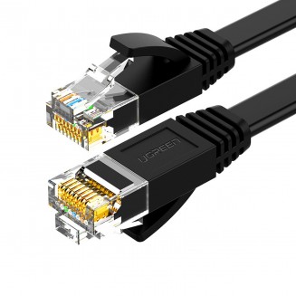 Ugreen Flat U/UTP Cat.6 Καλώδιο Δικτύου Ethernet 0.5m Μαύρο