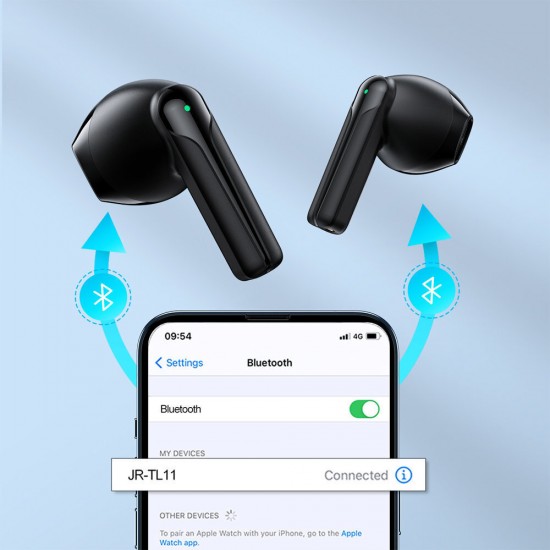 Joyroom JR-TL11 Earbud Bluetooth Handsfree Ακουστικά με Αντοχή στον Ιδρώτα και Θήκη Φόρτισης Μαύρα ΑΚΟΥΣΤΙΚΑ