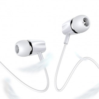 JOYROOM earphones με μικρόφωνο JR-EL114, 3.5mm, 1.2m, λευκά JR-EL114-WH