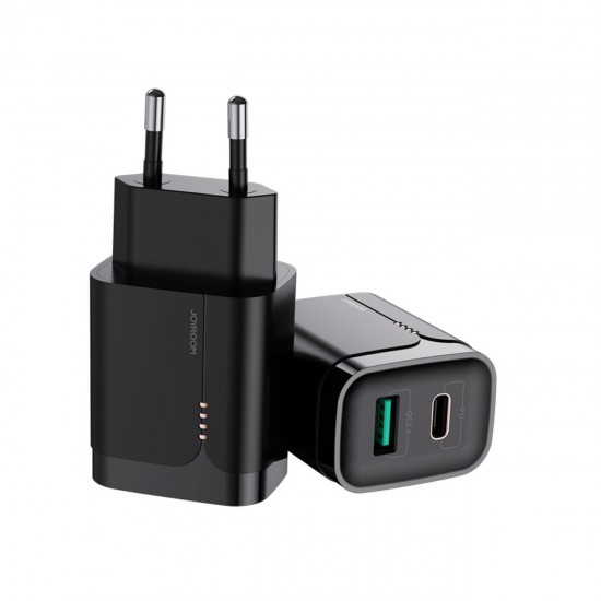 Joyroom Φορτιστής Χωρίς Καλώδιο με Θύρα USB-A και Θύρα USB-C 18W Quick Charge 3.0 / Power Delivery Μαύρος (L-QP182) ΦΟΡΤΙΣΤΕΣ