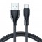 Joyroom S-UC027A11 Braided USB 2.0 Cable USB-C male - USB-A male Μαύρο 2m