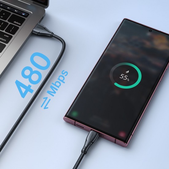 Joyroom S-UC027A11 Braided USB 2.0 Cable USB-C male - USB-A male Μαύρο 2m ΚΑΛΩΔΙΑ
