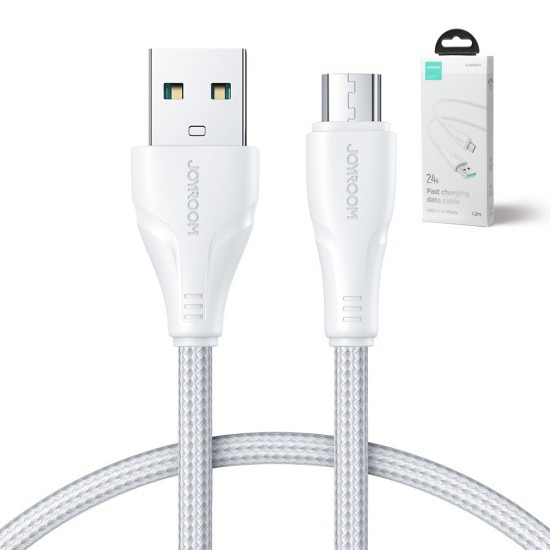 Joyroom S-UM018A11 Braided USB 2.0 to micro USB Cable Λευκό 1.2m ΚΑΛΩΔΙΑ